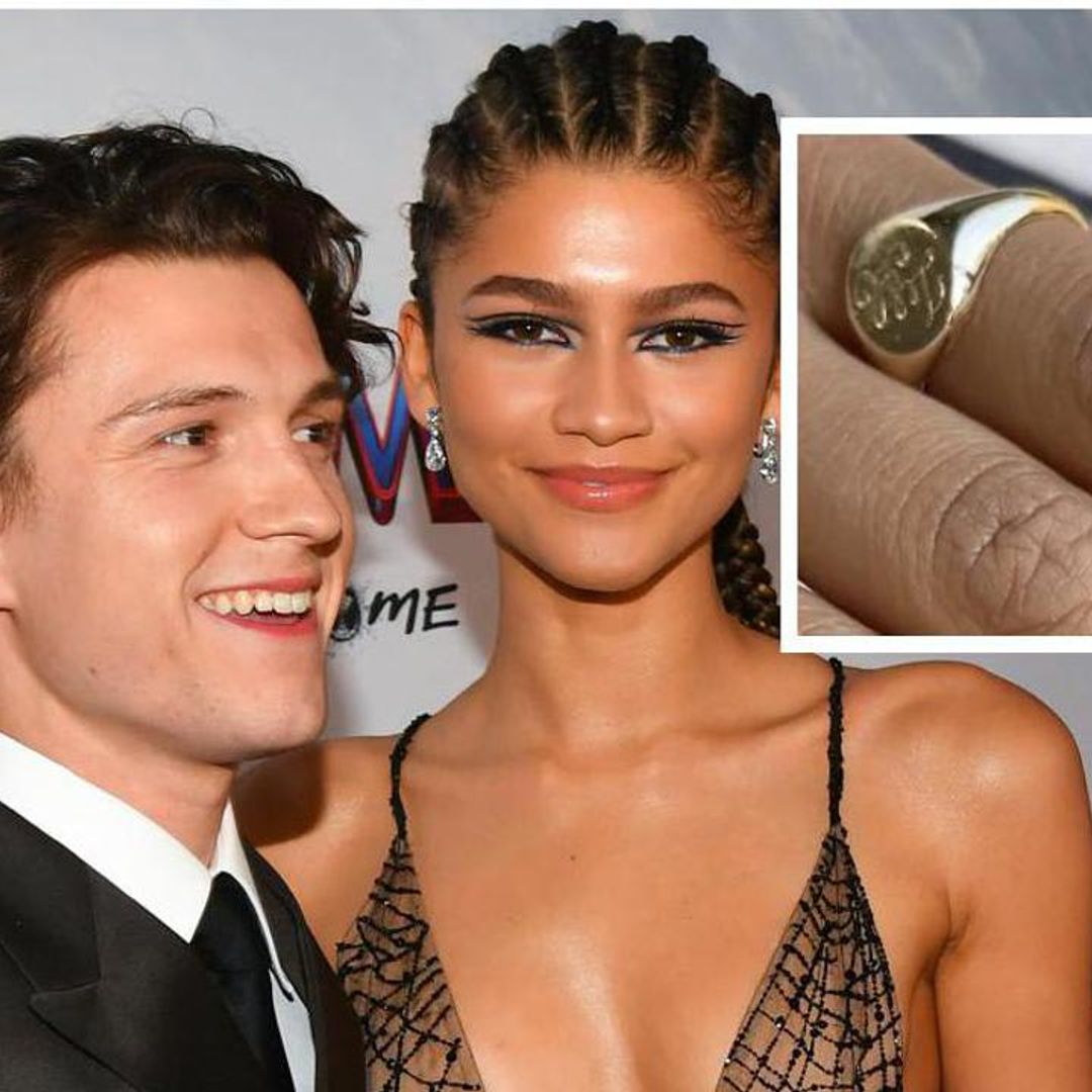 Is Zendaya wearing a ring engraved with Tom Holland’s initials?