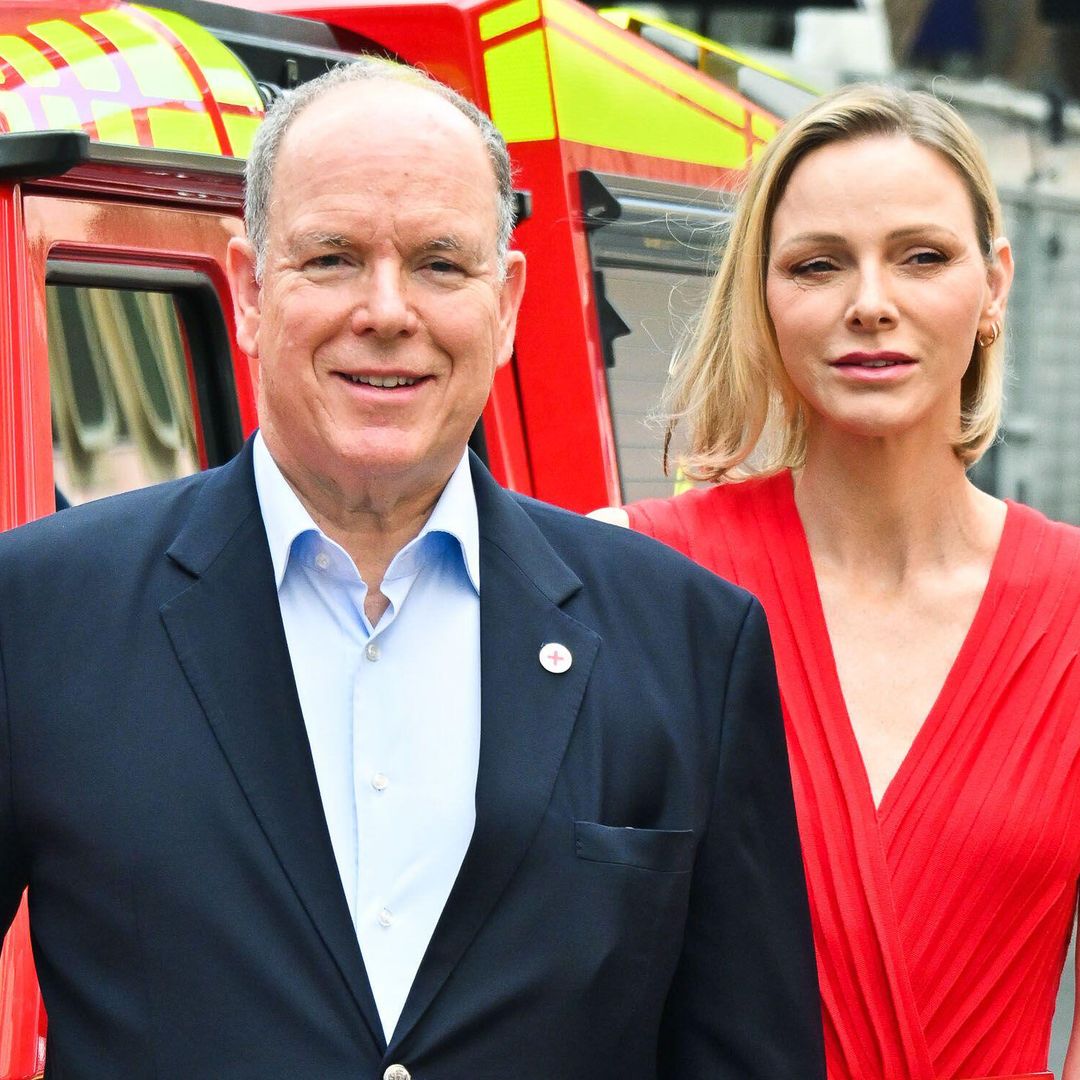 Princess Charlene turns heads in scarlet dress with matching heels and sleek bob at Monaco Grand Prix