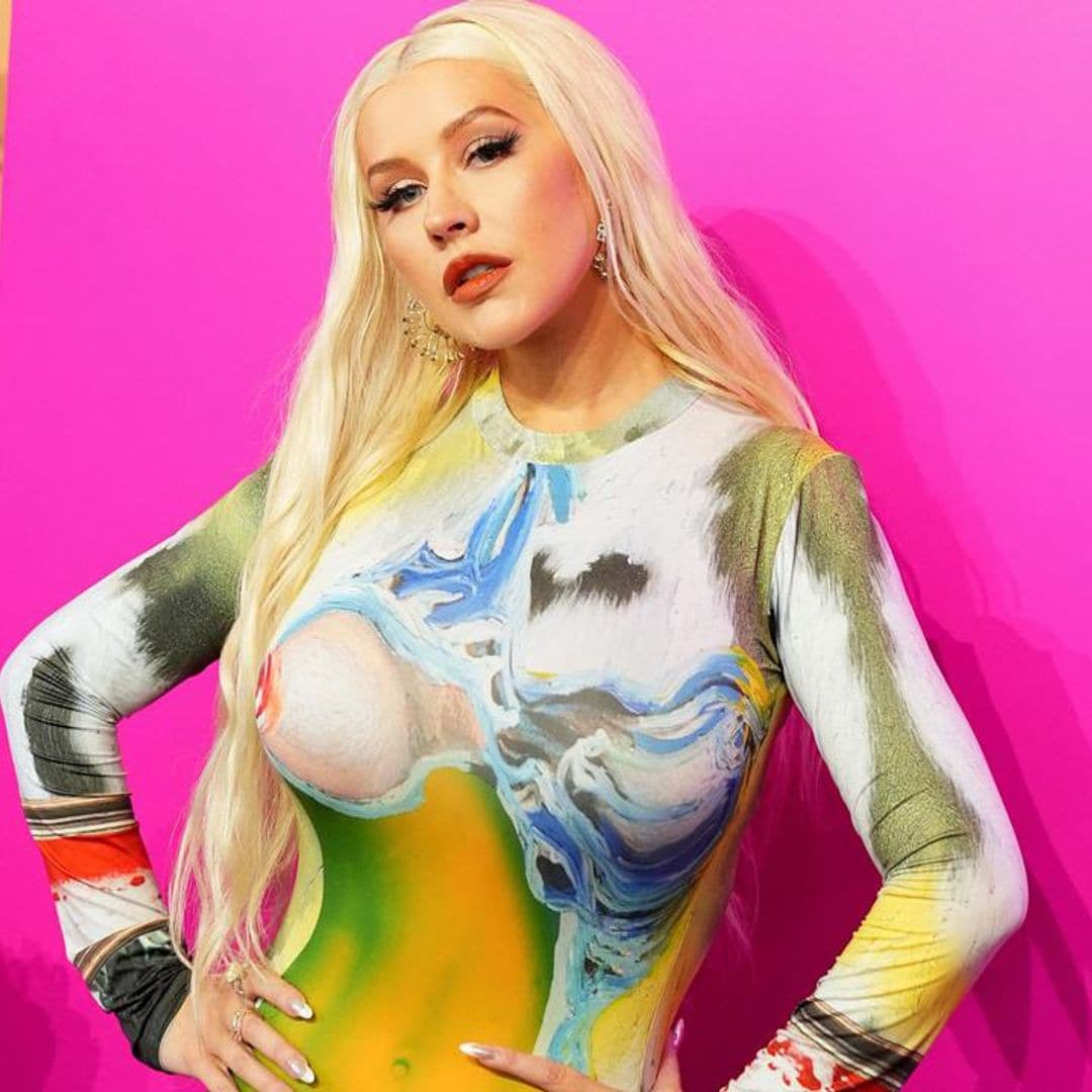 Christina Aguilera’s ‘nude’ illusion dress steals the show at New York Fashion Week