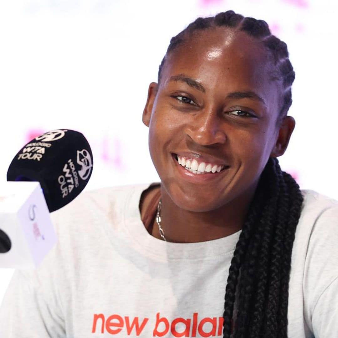 Coco Gauff greets Mexican fans as she gets ready to play in the WTA Finals in Cancun
