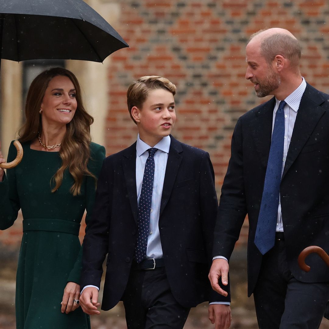 Prince George arrives for his first day at Eton — Flanked by Kate Middleton and Prince William