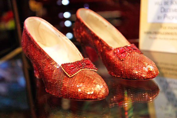 Zapatos de rubíes que la actriz Judy Garland.