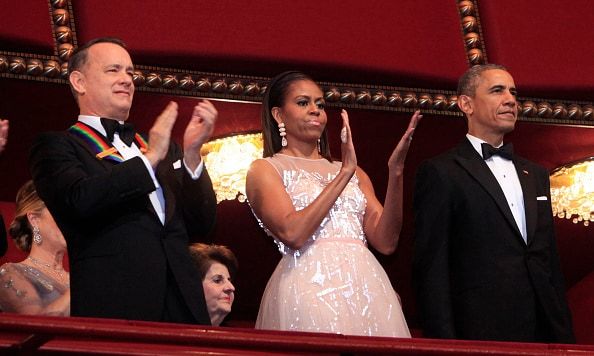 Michelle Obama helps celebrate Tom Hanks at Kennedy Center Honors