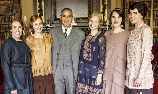 George Clooney charms the ladies of 'Downton Abbey'