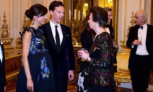 Benedict Cumberbatch and wife Sophie Hunter join Princess Anne at Buckingham Palace
