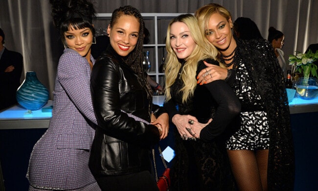 Beyonce has fun with Alicia Keys backstage at Jay Z's Tidal launch 