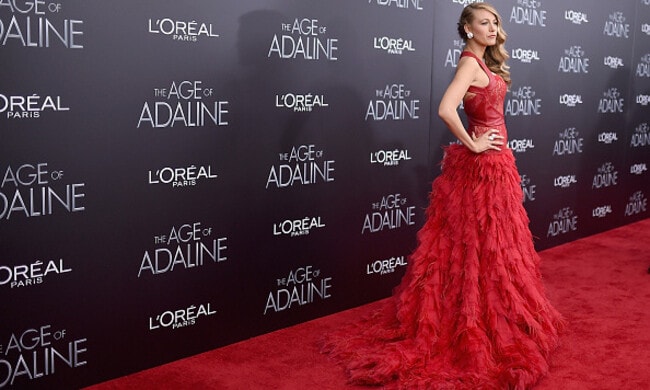Blake Lively stuns in Monique Lhuillier at 'The Age of Adaline' premiere