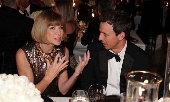 Anna Wintour makes Seth Meyers cry in new 'Late Night' video