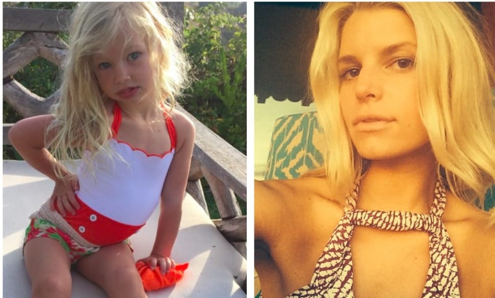 Jessica Simpson dresses her baby girl Maxwell in cute spotty