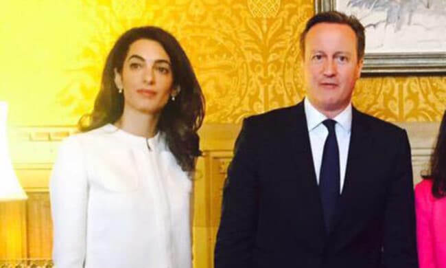 Amal Clooney meets with David Cameron after night out with Stella McCartney