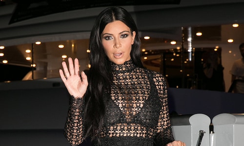 Pregnant Kim Kardashian matches Kylie and Kris in sheer dress in Cannes