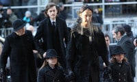 Celine Dion arrives at René Angélil's funeral, son promises to 'live up' to his father's 'standards'