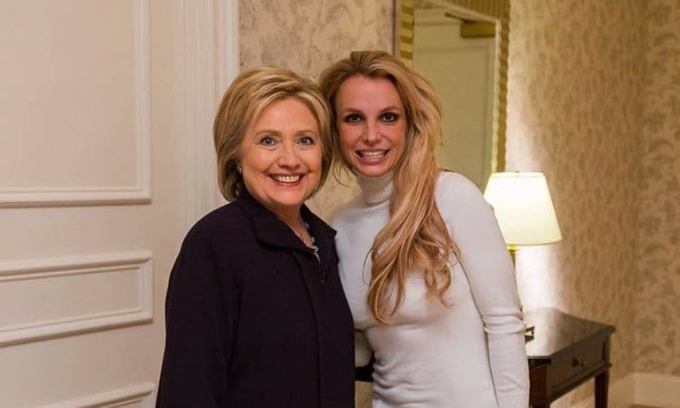 Britney Spears 'honored' to meet Hillary Clinton as Chloe Grace Moretz campaigns for her in Las Vegas