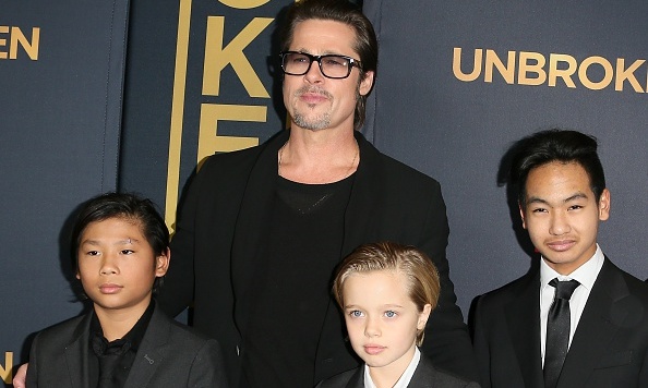 Brad Pitt visits local hardware store in London with the kids