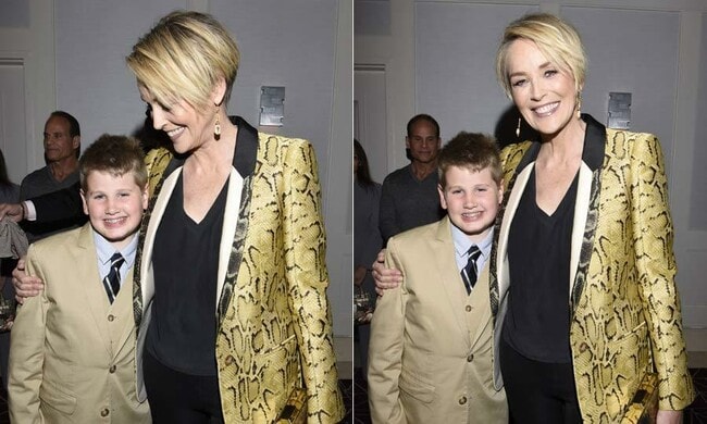 Sharon Stone has one cute date to 'Mothers and Daughters' film premiere