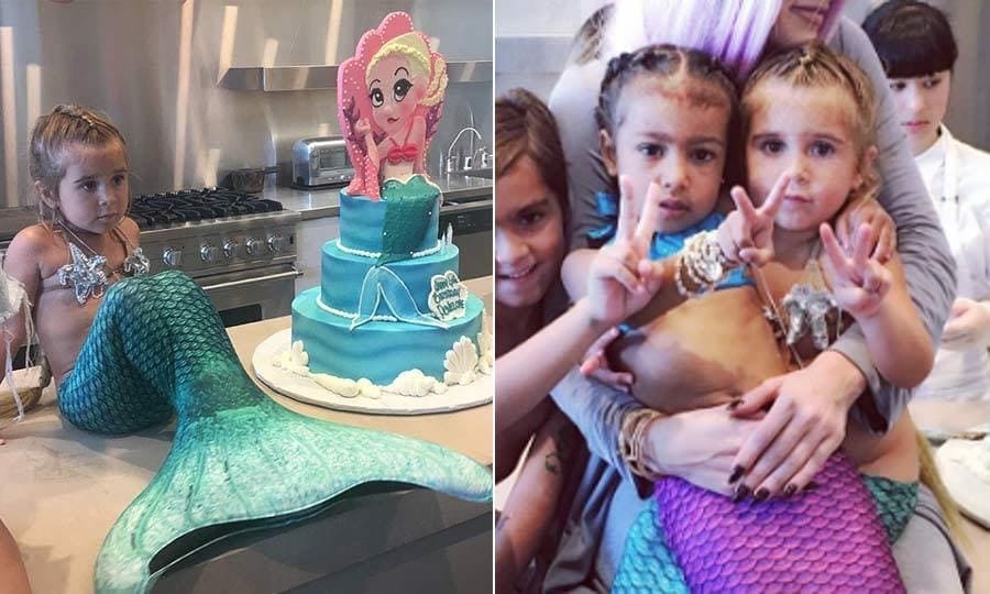 North West and Penelope Disick celebrate their birthdays with a joint mermaid party