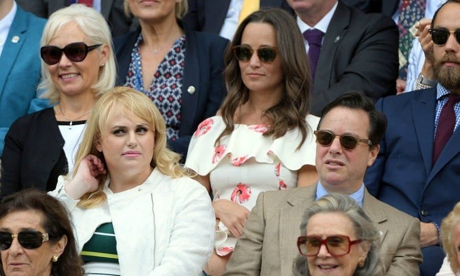 Pippa Middleton and Rebel Wilson have an animated day at Wimbledon