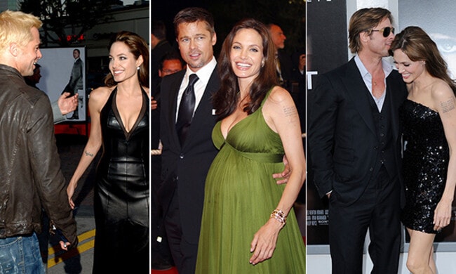 Brad Pitt and Angelina Jolie's red carpet romance in photos