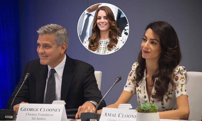 Amal Clooney wears a Kate Middleton favorite as she and George have a busy day at the United Nations