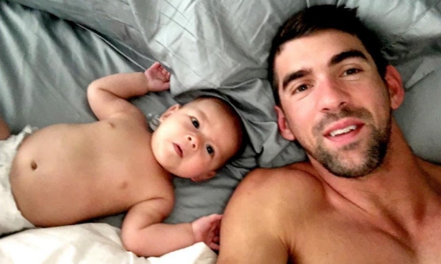 Michael Phelps' son Boomer loves the water, but it has to be this way