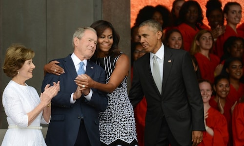 Celebrity week in photos: Michelle Obama warmly embraces George W. Bush and more