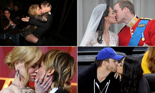 The best celebrity kisses: famous couples packing on the PDA