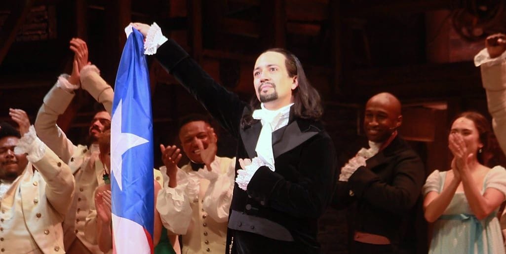 Lin-Manuel Miranda makes tearful return to Hamilton in Puerto Rico before celebrity-filled crowd