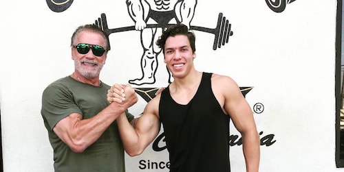 Arnold Schwarzenegger's 21-year-old son recreates his iconic bodybuilding photo