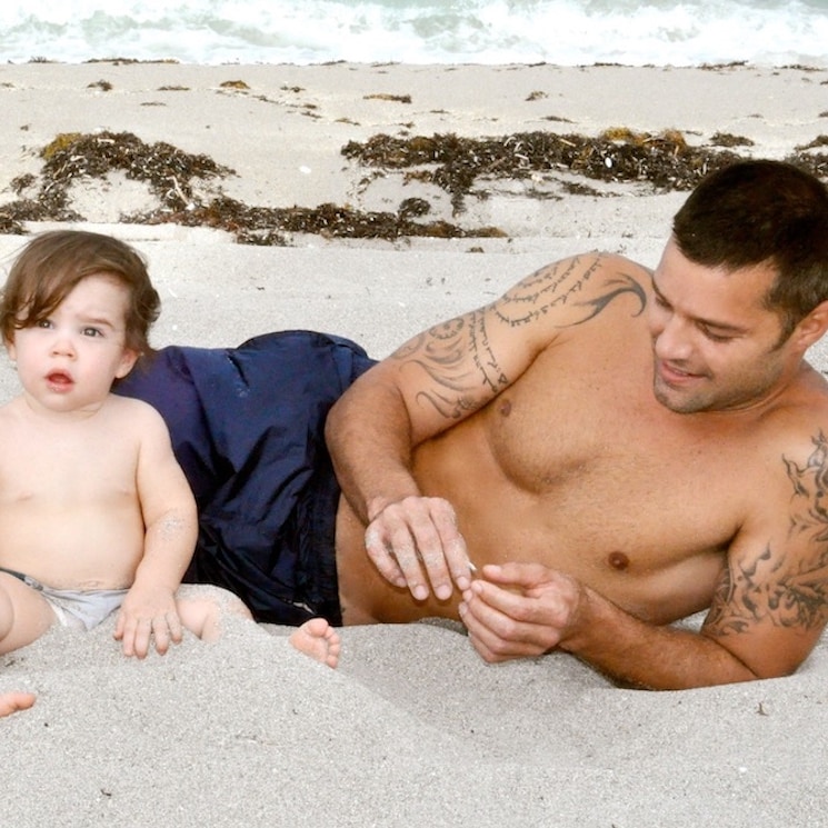 Ricky Martin with his children