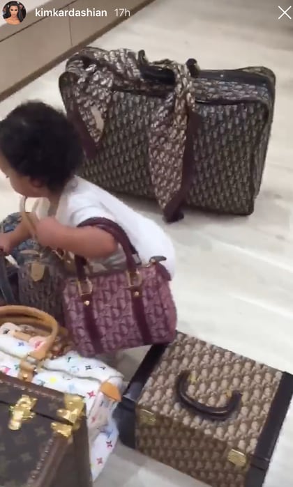 Kim Kardashian Bought Vintage Louis Vuitton Bags for “the Baby