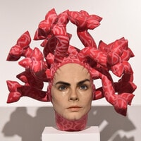 A muse: Cara Delevingne's head sculpture currently on display in London gallery