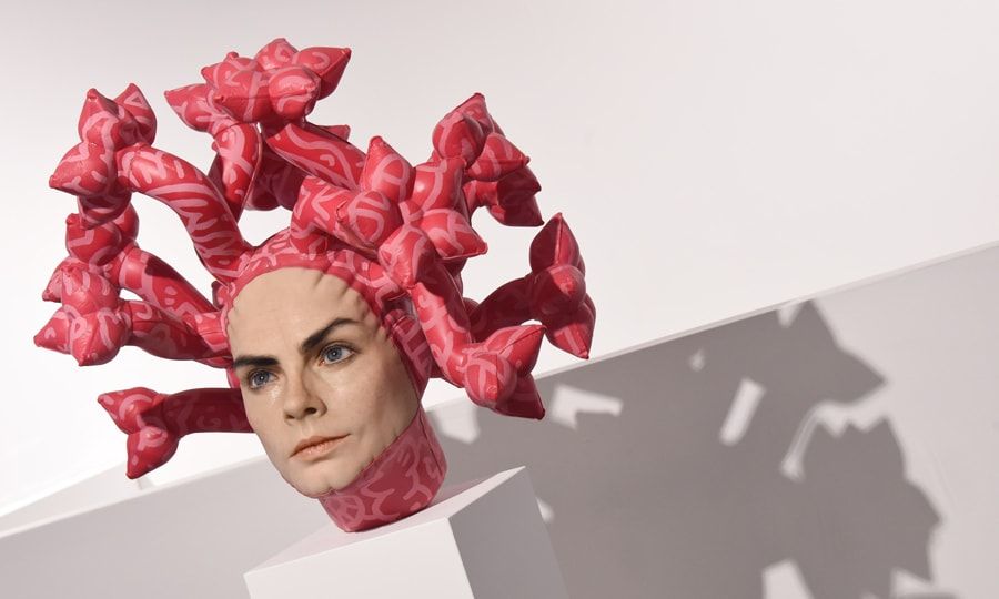 A muse: Cara Delevingne's head sculpture currently on display in London gallery