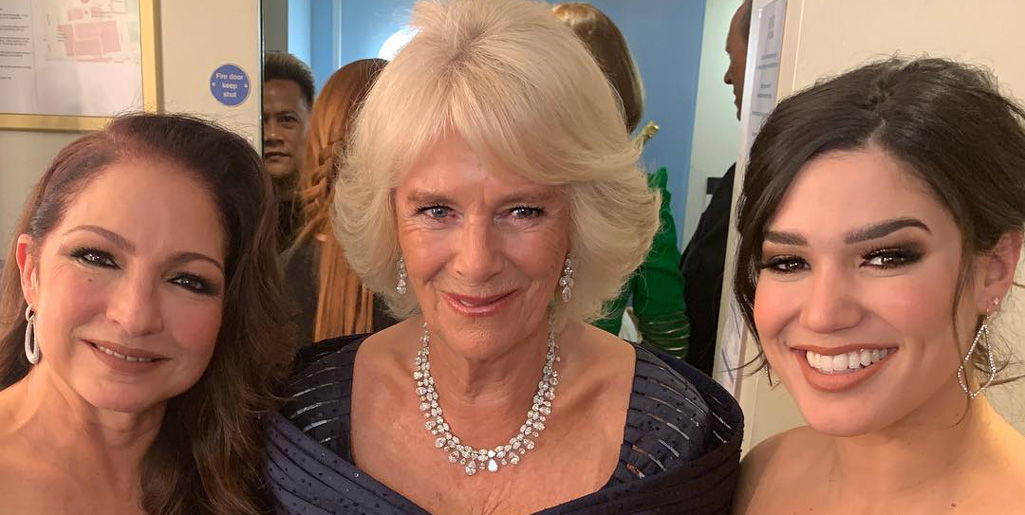 Two worlds collide: Gloria Estefan and the Duchess of Cornwall pose together at the Olivier Awards