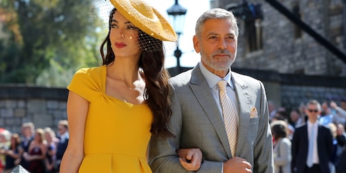 George and Amal Clooney jet to Ireland for family reunion - and dinner with U2's Bono!