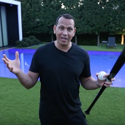 Alex Rodriguez teaching viewers how to hit a home run