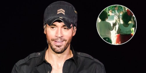 Enrique Iglesias shares hilarious video with twins Lucy and Nicholas
