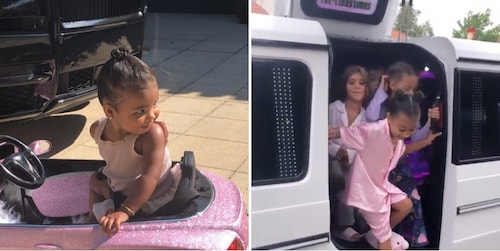 True Thompson is riding in a Bentley and cousin Penelope in a limo... say what?!