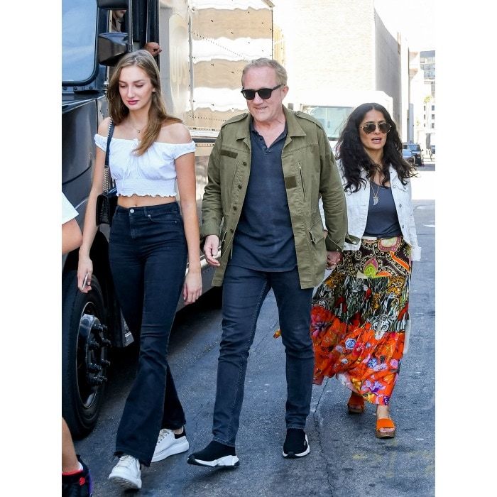 Salma Hayek sprees Rodeo Drive with her husband and stepchildren