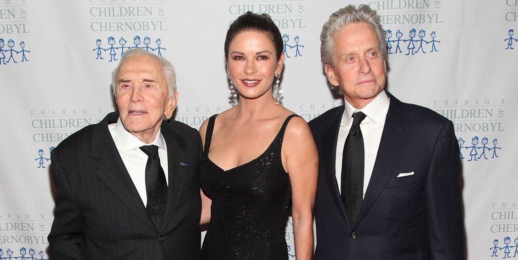 Michael Douglas and Catherine Zeta-Jones pose for epic family photo with Kirk Douglas