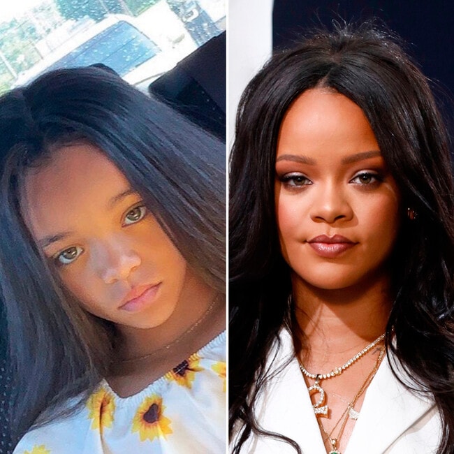 Rihanna is rendered speechless by her mini-me