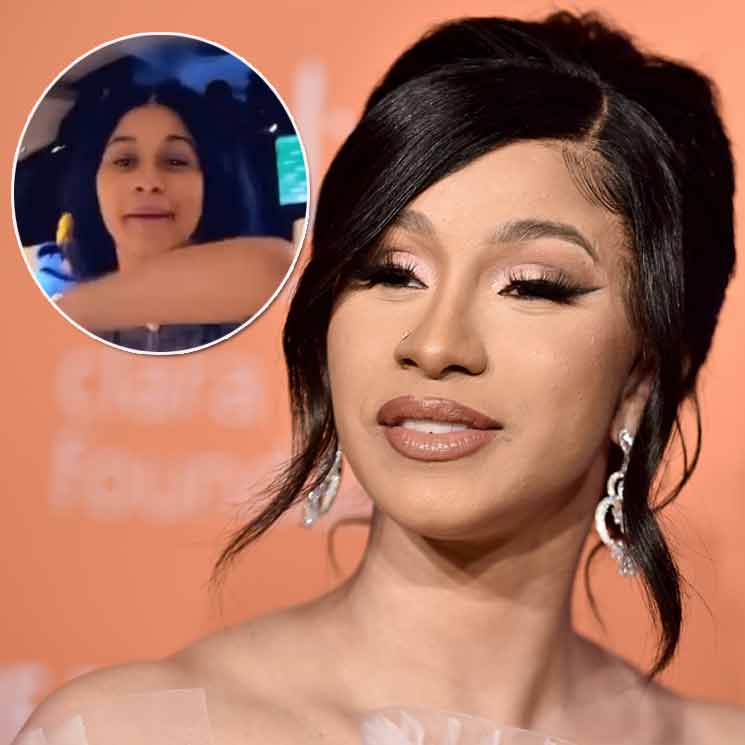 Cardi B goes makeup free as she shakes her booty during impromptu dance on private jet