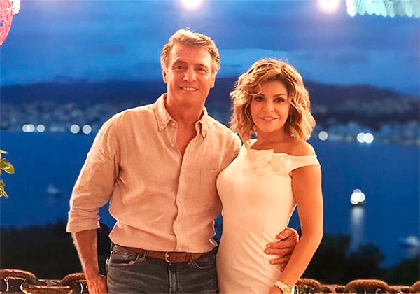 Juan Soler e Itatí Cantoral en las grabaciones de La mexicana y el güero