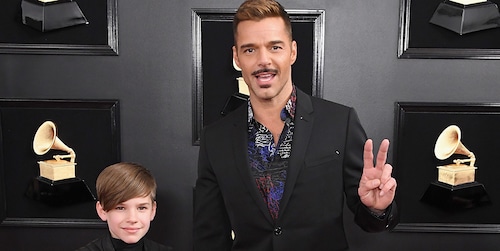 Ricky Martin llegó bien acompañado a los Grammy Awards por uno de sus hijos