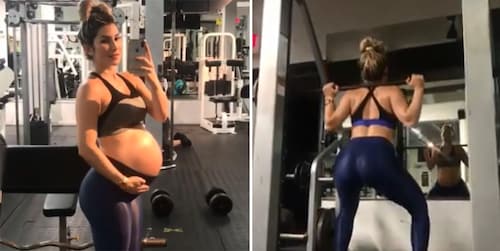 Tashie, la esposa de Chyno Miranda levanta pesas ¡con 40 semanas de embarazo!