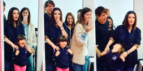 La emotiva reacción de Laura Pausini ante la visita sorpresa de sus padres en su cumpleaños 45