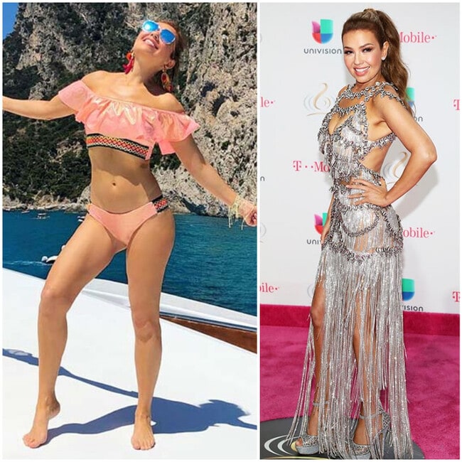 Thalía sigue sorprendiendo por tener una micro cintura a sus 47 años