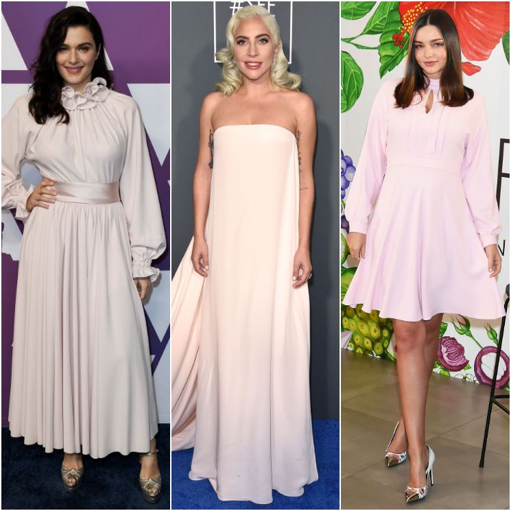 Rachel Weisz, Lady Gaga y Miranda Kerr con looks rosa pálido