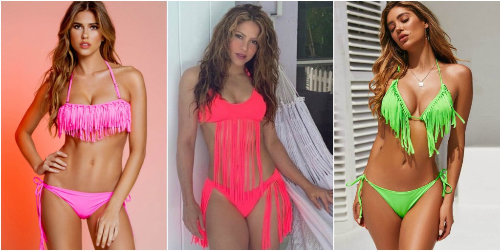 Trajes de baño con flecos largos 2025