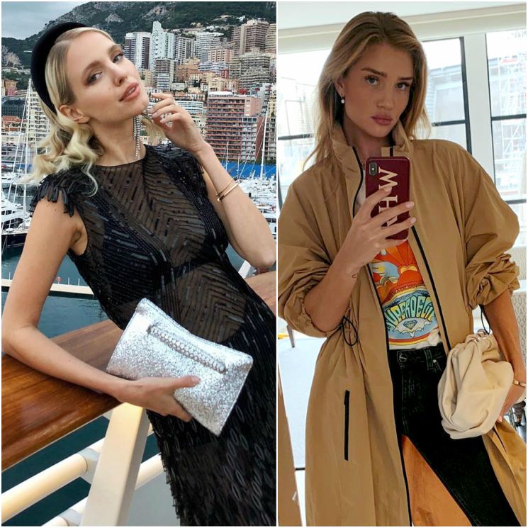 Alexandra Lapp, Leonie Hanne y Rosie Huntington-Whiteley comprueban la versatilidad del bolso de mano