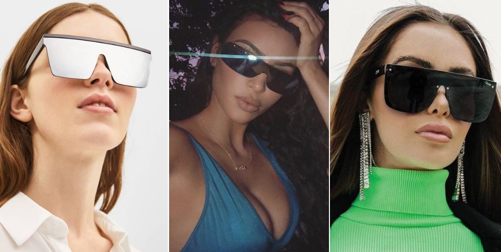 Kim Kardashian te lleva a los años 80 con sus 'shield sunglasses'
